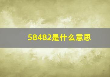 58482是什么意思