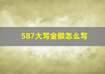 587大写金额怎么写