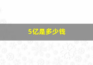 5亿是多少钱