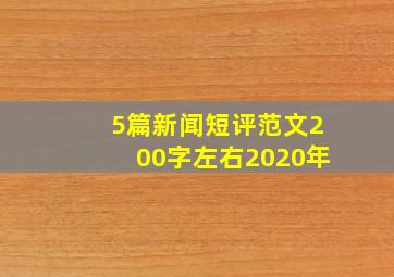 5篇新闻短评范文200字左右2020年