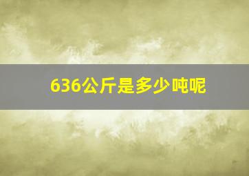 636公斤是多少吨呢