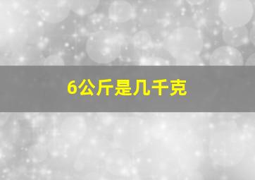 6公斤是几千克