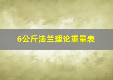 6公斤法兰理论重量表