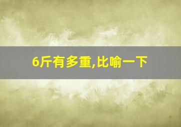 6斤有多重,比喻一下