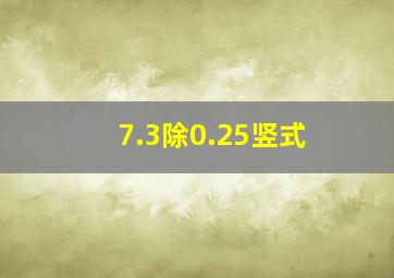 7.3除0.25竖式