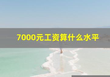 7000元工资算什么水平