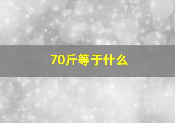 70斤等于什么