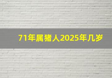 71年属猪人2025年几岁