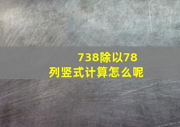 738除以78列竖式计算怎么呢