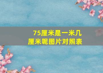 75厘米是一米几厘米呢图片对照表