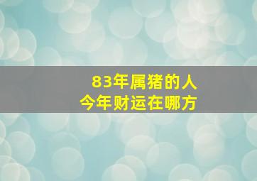 83年属猪的人今年财运在哪方