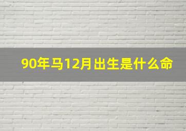 90年马12月出生是什么命