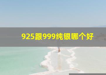 925跟999纯银哪个好