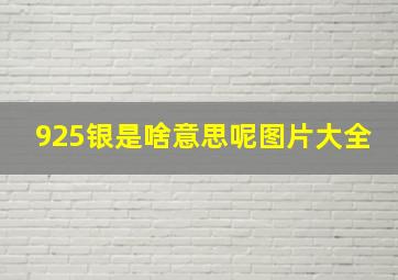 925银是啥意思呢图片大全