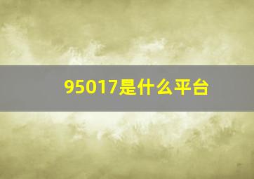 95017是什么平台