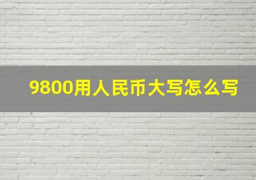 9800用人民币大写怎么写