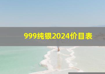 999纯银2024价目表