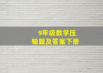 9年级数学压轴题及答案下册