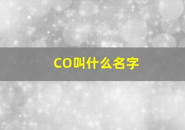 CO叫什么名字