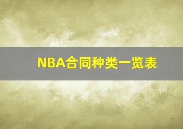 NBA合同种类一览表