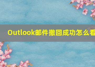 Outlook邮件撤回成功怎么看