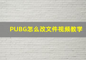 PUBG怎么改文件视频教学