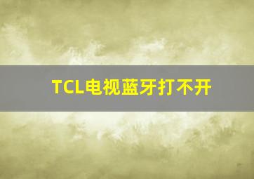 TCL电视蓝牙打不开