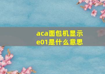 aca面包机显示e01是什么意思