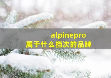 alpinepro属于什么档次的品牌