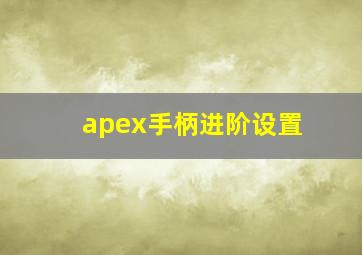 apex手柄进阶设置