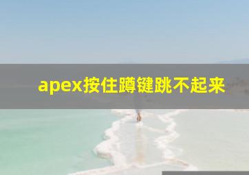 apex按住蹲键跳不起来