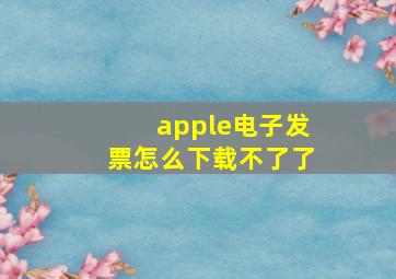 apple电子发票怎么下载不了了