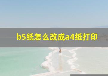 b5纸怎么改成a4纸打印