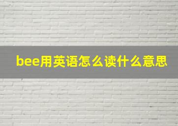 bee用英语怎么读什么意思