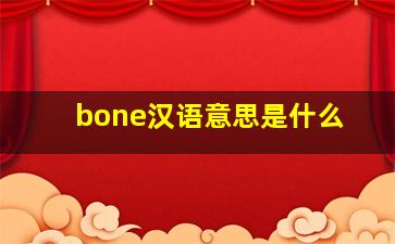 bone汉语意思是什么