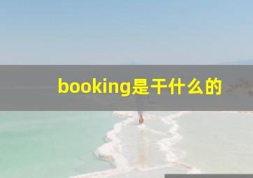 booking是干什么的