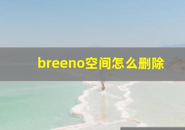 breeno空间怎么删除