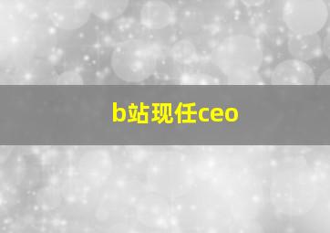 b站现任ceo