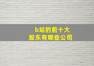 b站的前十大股东有哪些公司