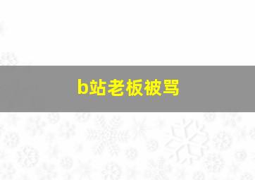 b站老板被骂