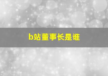 b站董事长是谁