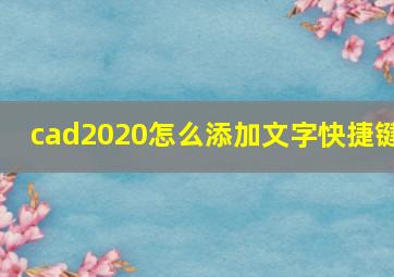 cad2020怎么添加文字快捷键