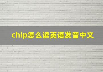 chip怎么读英语发音中文