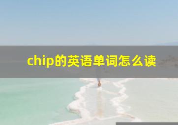 chip的英语单词怎么读