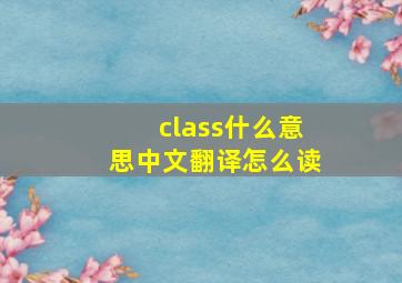 class什么意思中文翻译怎么读