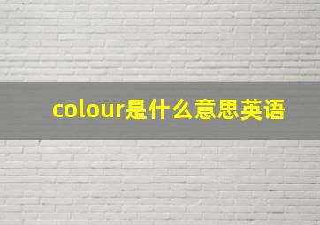 colour是什么意思英语