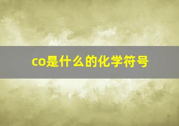 co是什么的化学符号