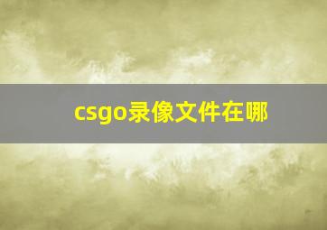 csgo录像文件在哪