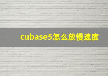 cubase5怎么放慢速度