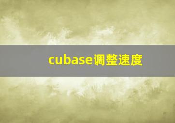 cubase调整速度